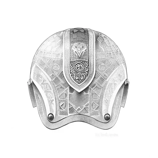 roman helmet tattoo design idea