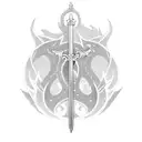 sword with Nordic dragon wrapped around tattoo design idea
