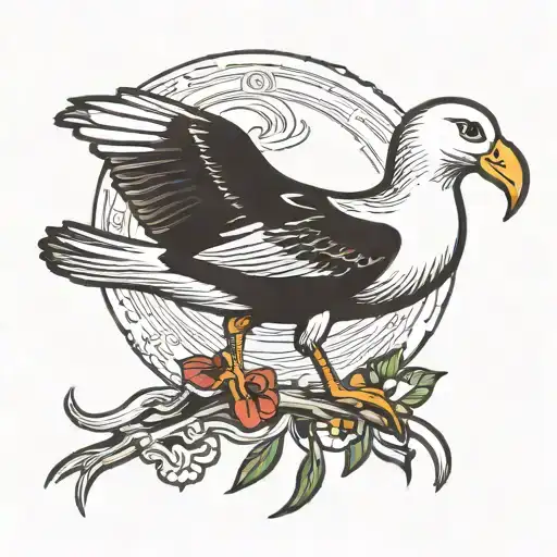 albatross bird tattoo design idea