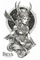 Freya Norse Goddes WqCL9Ct66ctYTmLj6Kssby Dotwork Tattoo - BlackInk AI
