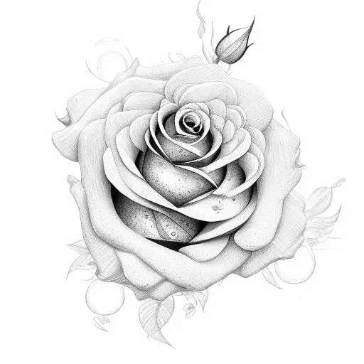 Rose and peony tattoo design idea
