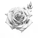 Rose and peony tattoo design idea