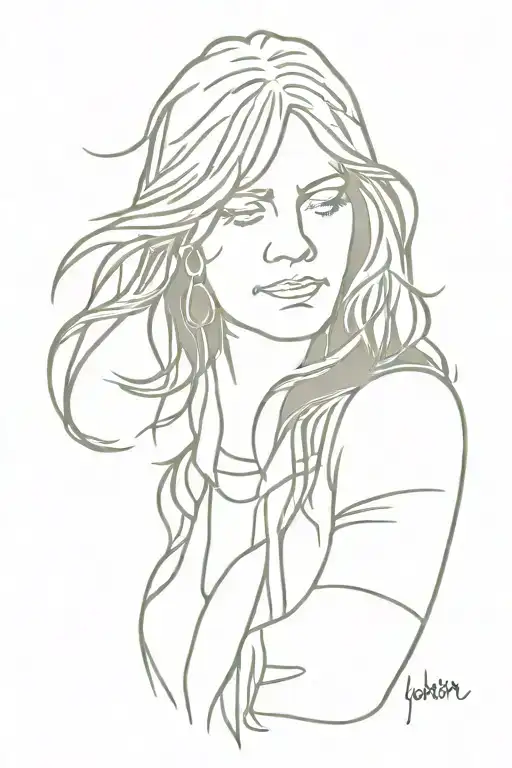 Janis Joplin Shadow of her body  tattoo design idea