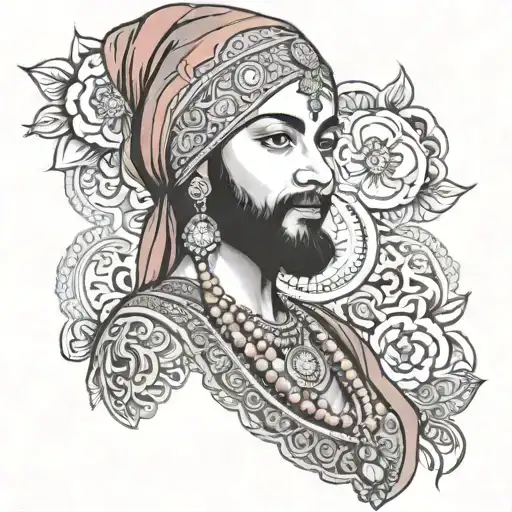 sikh girl wearing saree tattoo design idea