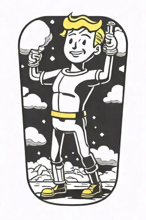Fallout Vault Boy tattoo design idea
