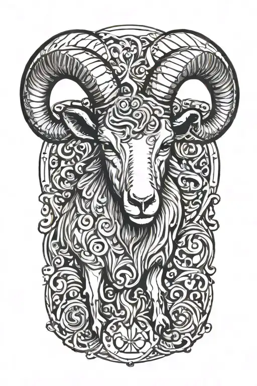 Zodiac sign Aries tattoo design idea