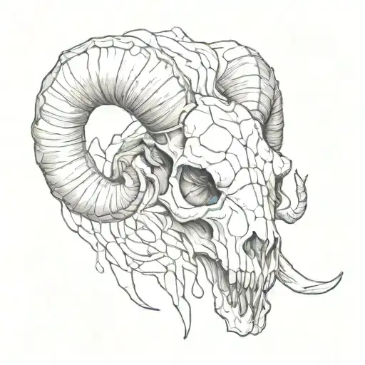 Ram's skull tattoo design idea
