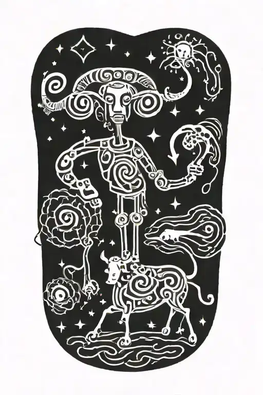 zodiac sign Aries tattoo design idea