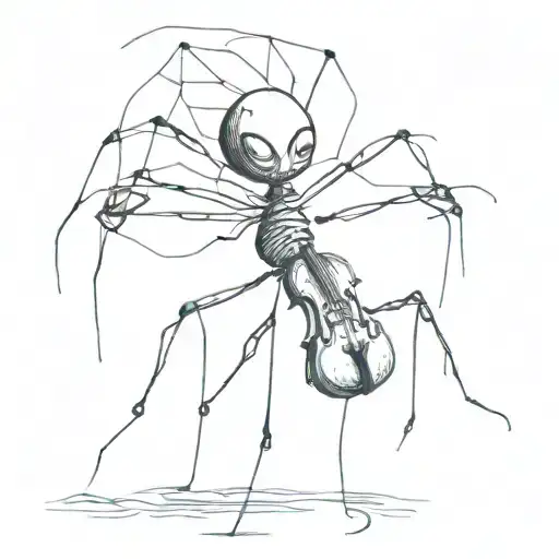 Violinhead spider tattoo design idea