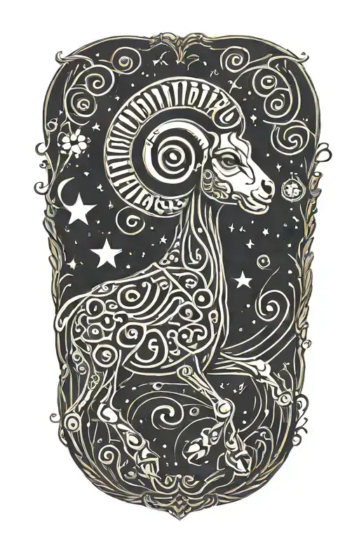 zodiac sign Aries tattoo design idea