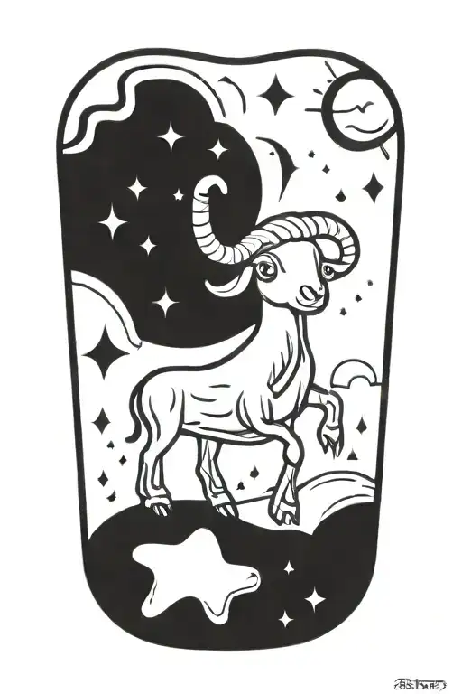 zodiac sign Aries tattoo design idea
