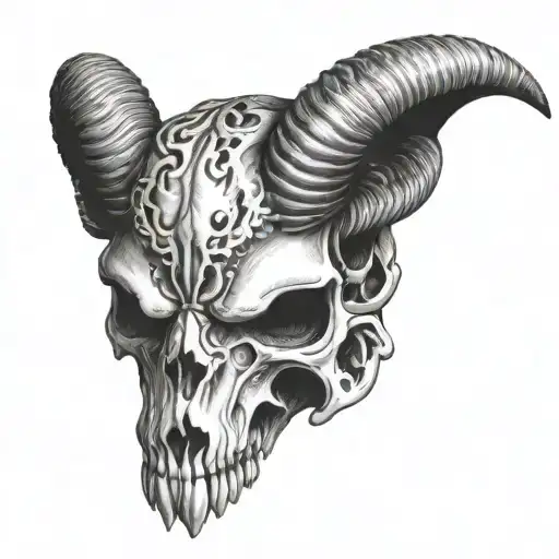 Ram's skull tattoo design idea