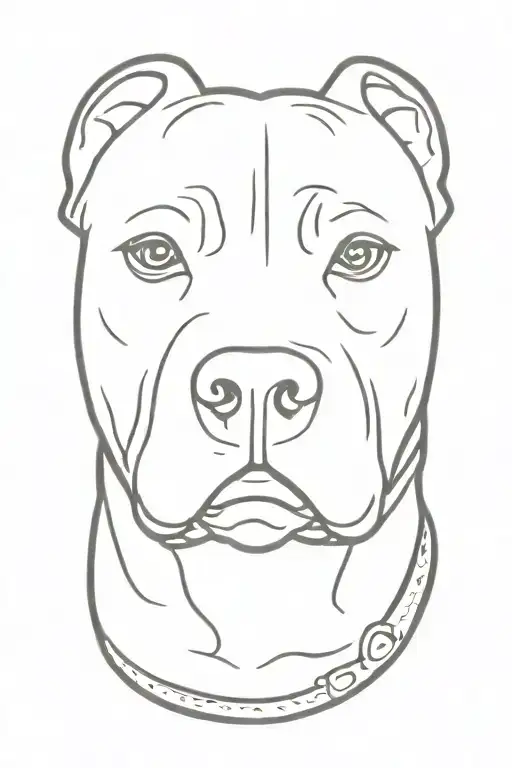 Pitbull face tattoo design idea