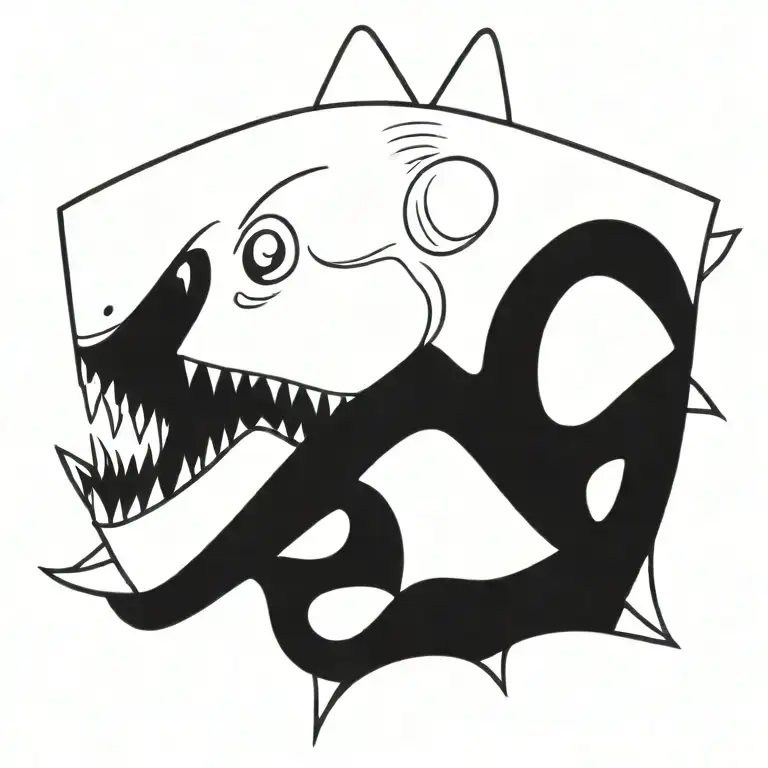 Shark head coming tattoo design idea
