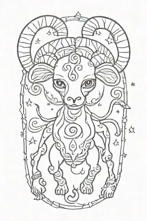 zodiac sign Aries tattoo design idea
