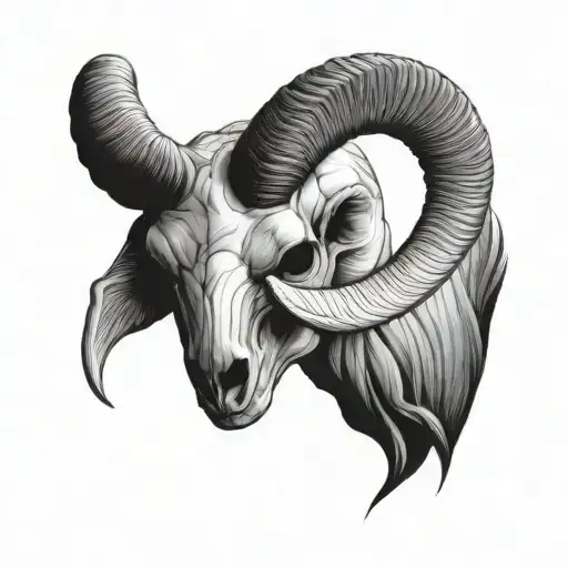 Ram's skull tattoo design idea