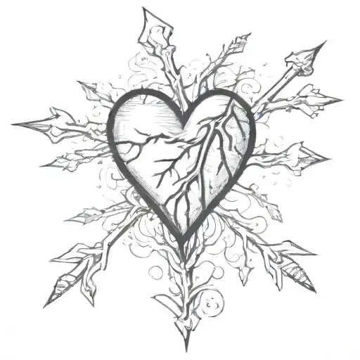 broken heart tattoo design idea