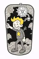 Fallout Vault Boy tattoo design idea