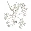 A medieval-inspired tattoo with knights and mythical creatures tattoo design idea