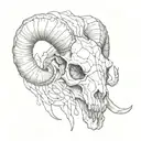 Ram's skull tattoo design idea