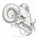 Ram's skull tattoo design idea