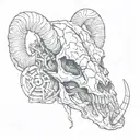 Ram's skull tattoo design idea
