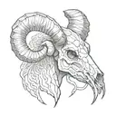 Ram's skull tattoo design idea