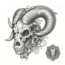 Ram's skull tattoo design idea