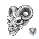 Ram's skull tattoo design idea