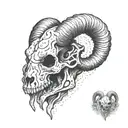 Ram's skull tattoo design idea