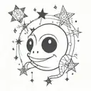 An intricate design with whimsical gothic motifs like stars and toads tattoo design idea