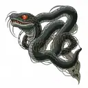 snake spider hybrid creature combining elements tattoo design idea