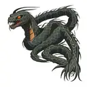 snake spider hybrid creature combining elements tattoo design idea