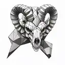 Ram's skull tattoo design idea