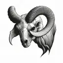 Ram's skull tattoo design idea