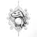 búho y tortuga  tattoo design idea