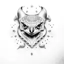 búho y tortuga  tattoo design idea