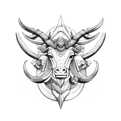 taurus, Gemini and Aries creature tattoo design idea