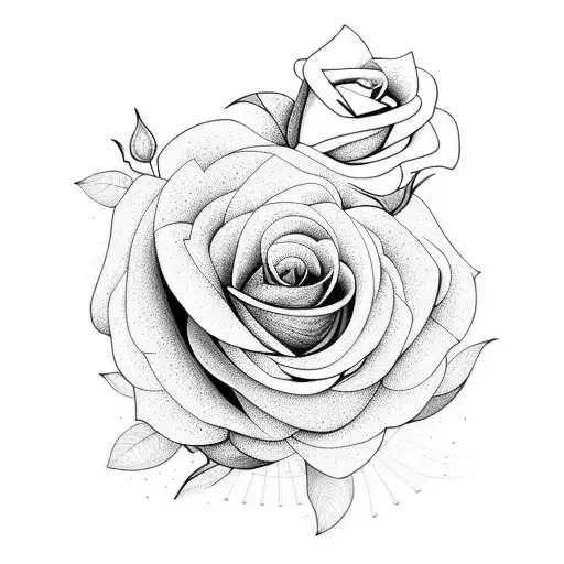 roses and bee tattoo design idea