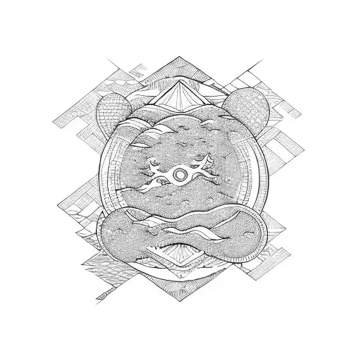 waves love and hate tattoo design idea