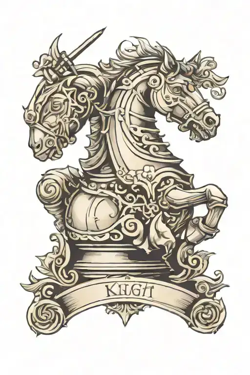 knight chess piece tattoo design idea