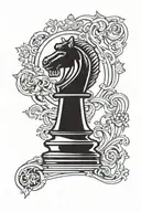 knight chess piece tattoo design idea