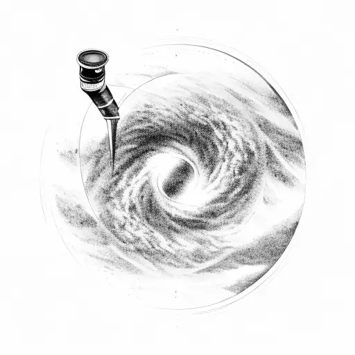 A realistic black and grey tattoo of a telescope observing the stars tattoo design idea