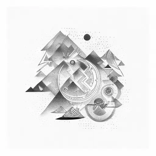 Abstract representation of the Milky Way tattoo design idea