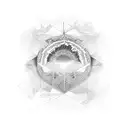 Data analytics graph merging into a sunset tattoo design idea