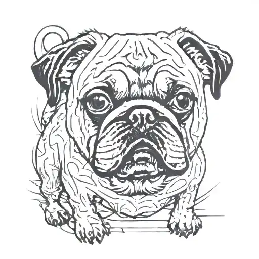 dog pug tattoo design idea