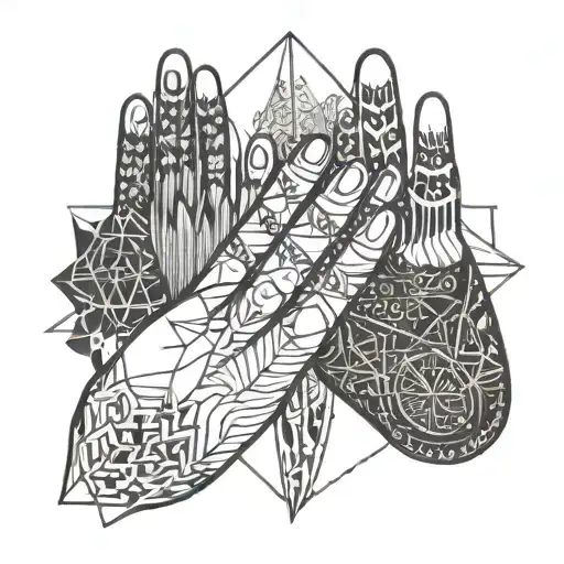 Shuni Mudra hand symbol tattoo design idea