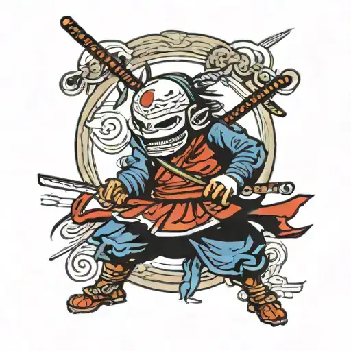 Steal your face samurai tattoo design idea