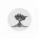 olive tree tattoo design idea