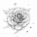 3 daisies, a rose and a Chrysanthemum together in a bouquet  tattoo design idea